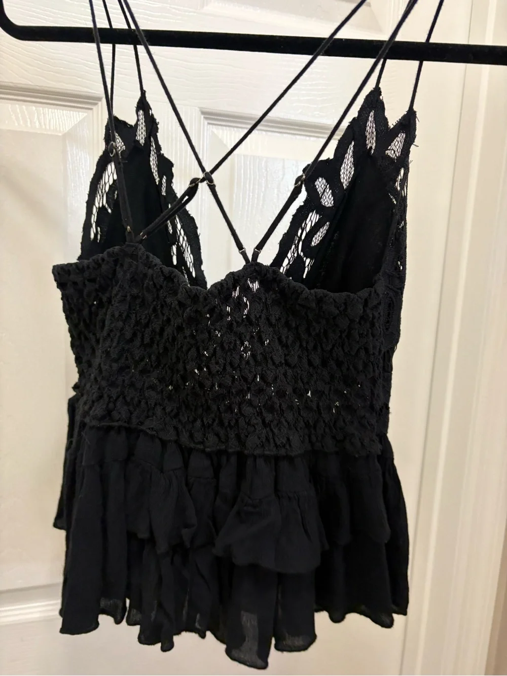 Free People black adella cami tank size medium